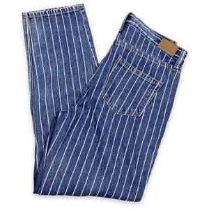 American Eagle High Waisted Women's Size 4 Striped Medium Wash Mom Jeans Reg